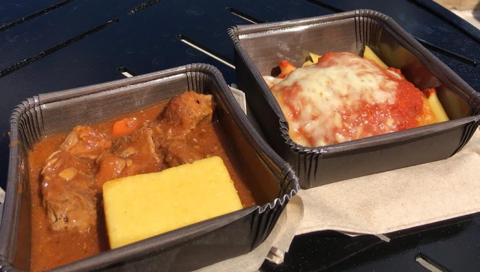 Italy's Tuscan-style Stew (L) and Baked Ziti and Chicken Parmigiana (R)