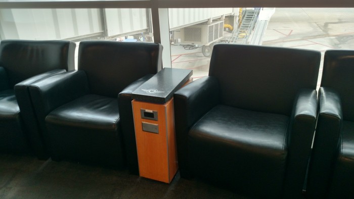 Some Southwest gates provide comfortable seating with built in electrical outlets