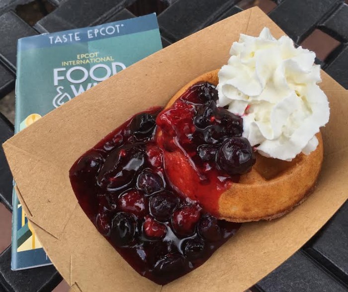 Belgium's Belgian Waffle with Berry Compote and Whipped Cream