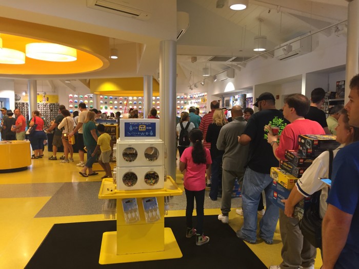 The Lego store was one of the few places with a line.