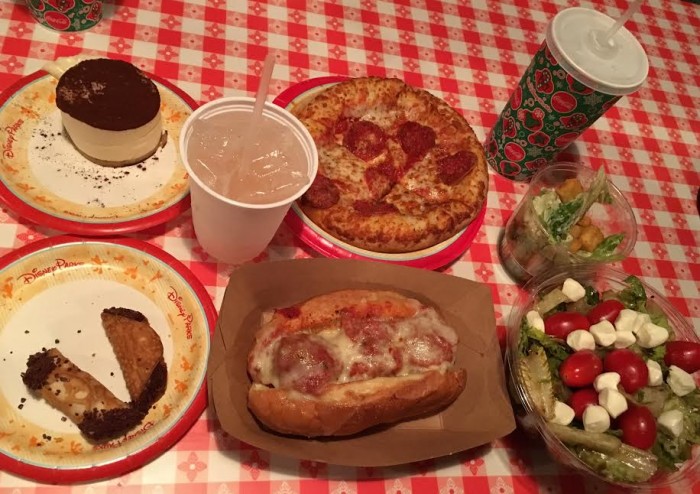 The full spread at PizzeRizzo.