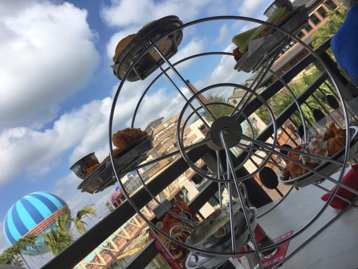 The High Roller appetizer comes served on a ferris wheel.