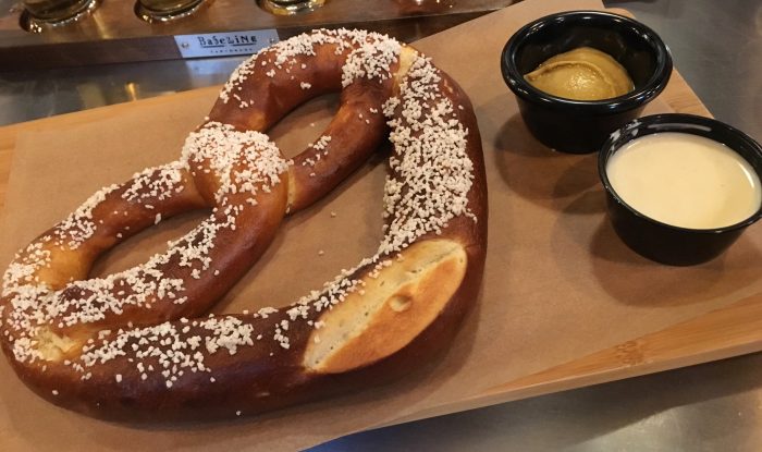 The Bavarian pretzel with beer cheese fondue