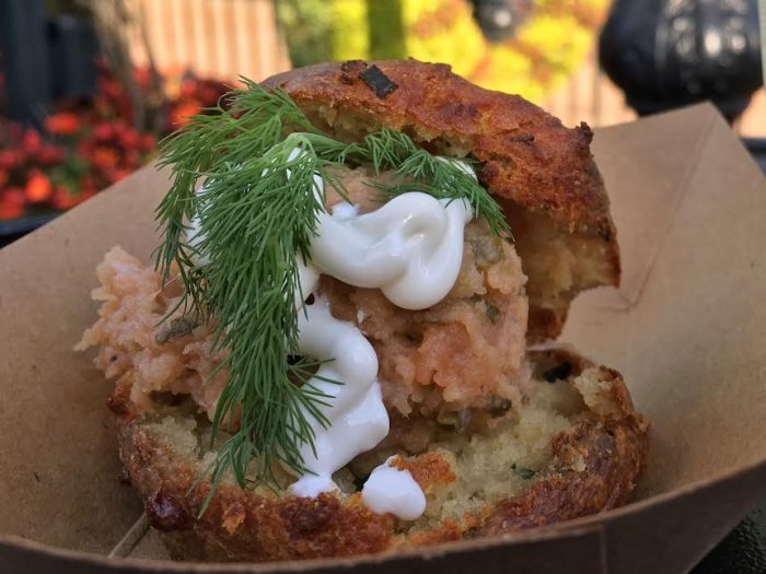 Cider House's cheddar and chive biscuit with smoked salmon tartare